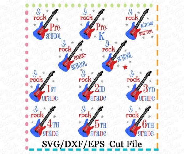 I Rock Grade Set Cutting File SVG DXF EPS