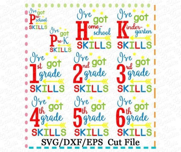 I've got Skills Grade Set Cutting File SVG DXF EPS