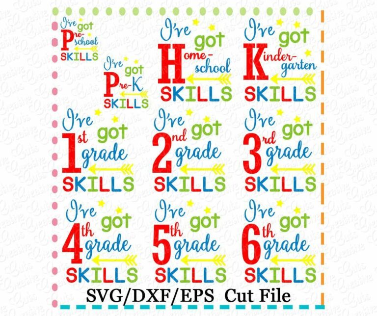 I've got Skills Grade Set Cutting File SVG DXF EPS - Creative Appliques