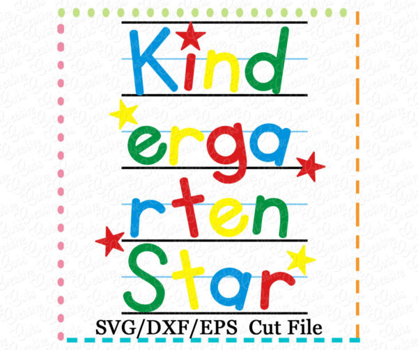 Kindergarten Star Cutting File SVG DXF EPS