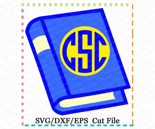 Monogram Book Cutting File SVG DXF EPS