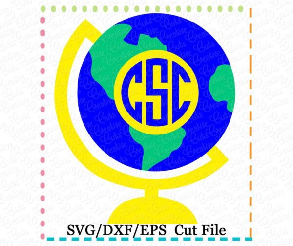 Monogram Globe Cutting File SVG DXF EPS