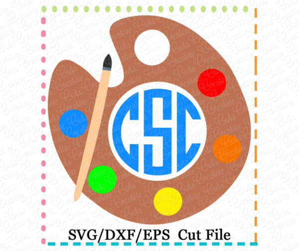 Monogram Paint Palette Cutting File SVG DXF EPS