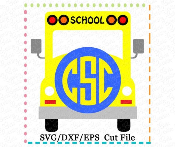 Monogram Bus Cutting File SVG DXF EPS