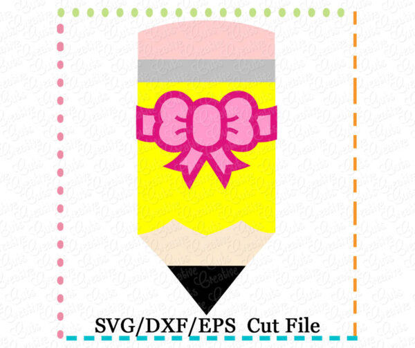 Pencil Bow Cutting File SVG DXF EPS