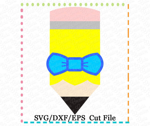 Pencil Bow Tie Cutting File SVG DXF EPS