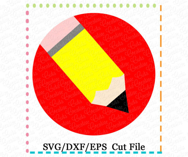 Pencil Circle Cutting File SVG DXF EPS