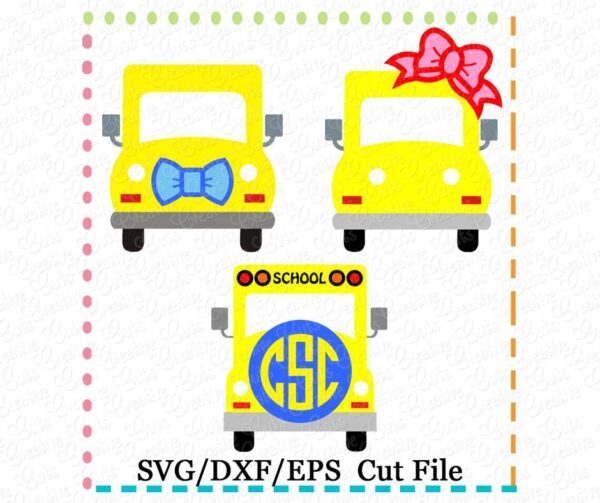 Bus Set Cutting File SVG DXF EPS