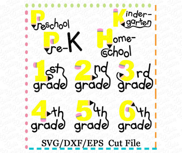 Pencil Grade Set Cutting File SVG DXF EPS