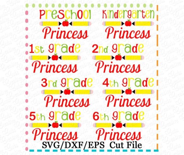 Grade Princess Set Cutting File SVG DXF EPS