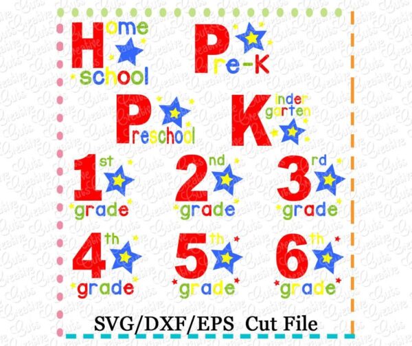 Grade Star Set Cutting File SVG DXF EPS