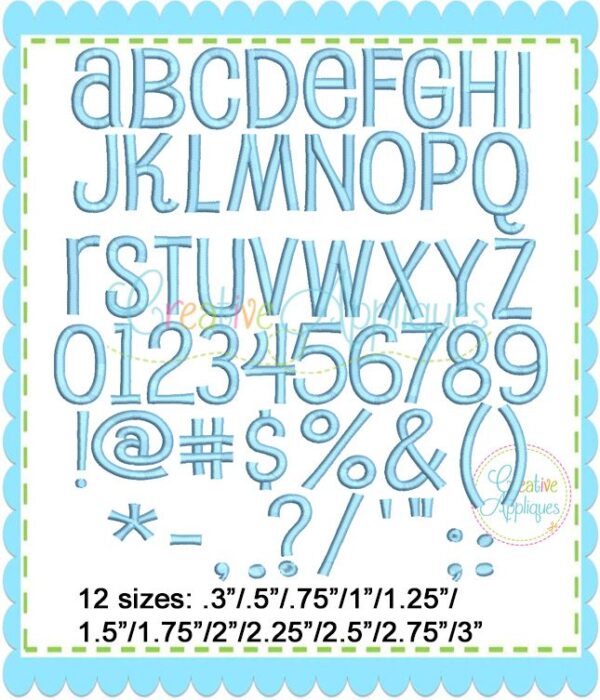 Scooter Embroidery Alphabet Font - Image 2