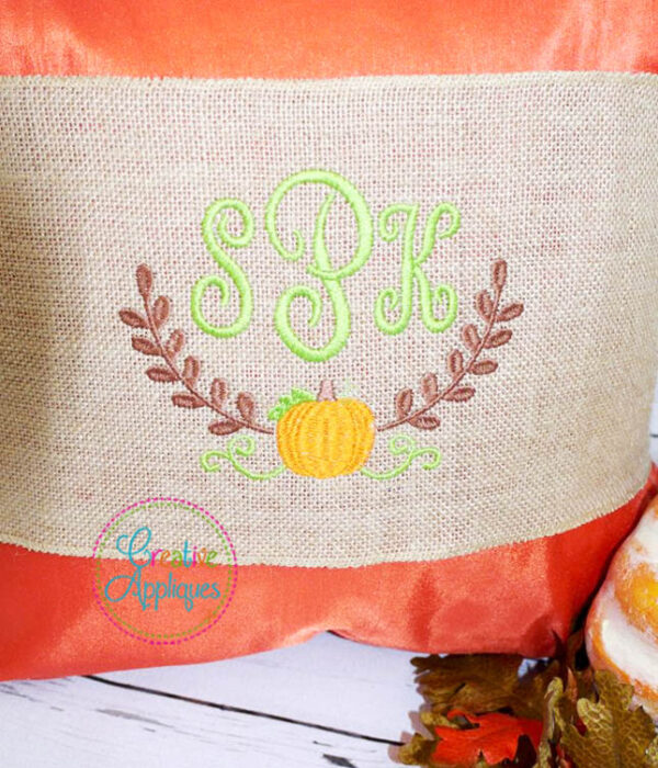 Pumpkin Monogram Swag Embroidery