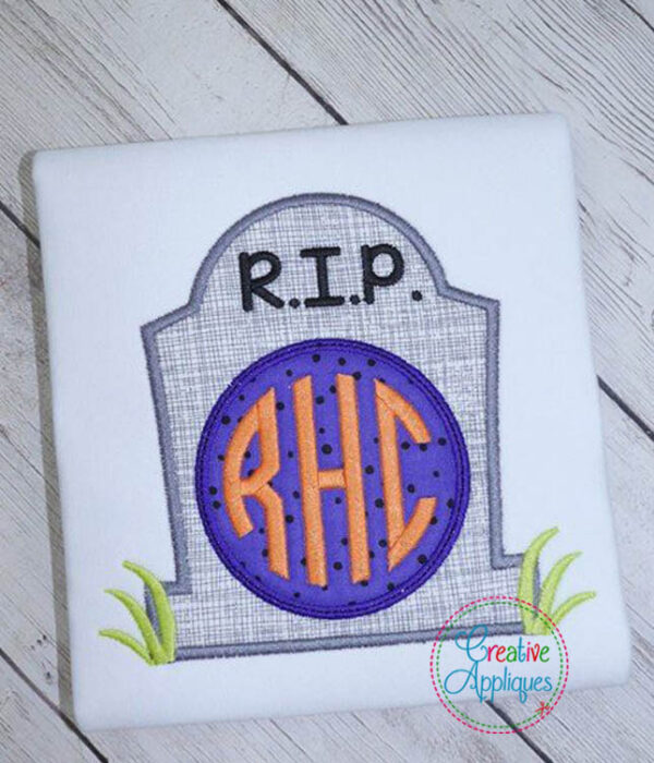 Gravestone Monogram Applique