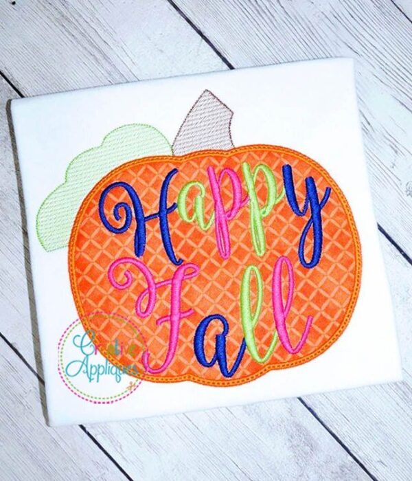 Happy Fall Pumpkin Applique