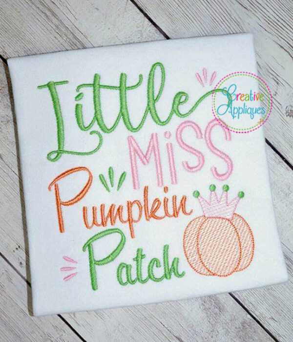 Little Miss Pumpkin Patch Embroidery