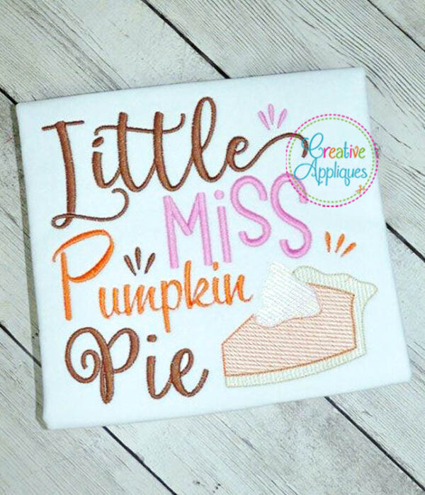 Little Miss Pumpkin Pie Embroidery