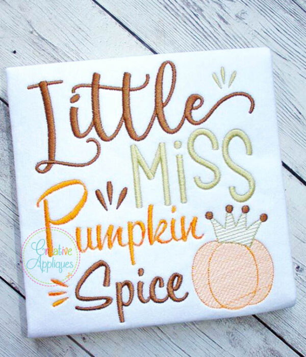 Little Miss Pumpkin Spice Embroidery