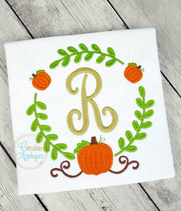 Pumpkin Monogram Embroidery Frame