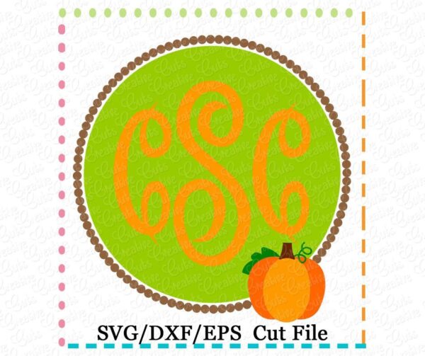 Pumpkin Monogram Frame Cutting File SVG DXF EPS