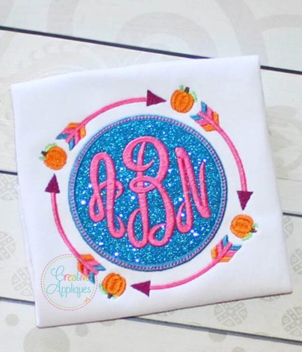 Tribal Pumpkin Monogram Embroidery Frame