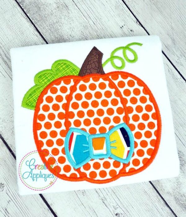 Pumpkin Bow Tie Applique