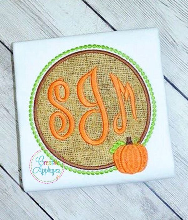 Pumpkin Monogram Frame Applique