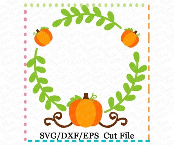 Pumpkin Monogram Frame Cutting File SVG DXF EPS