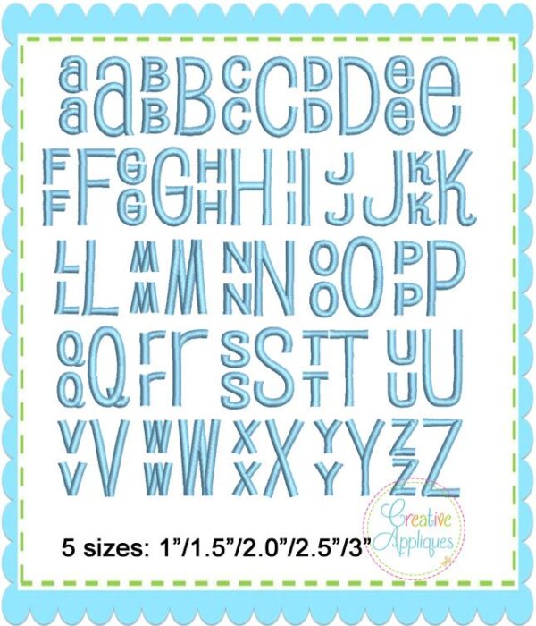 Scooter Stacked Monogram Embroidery Font - Image 2