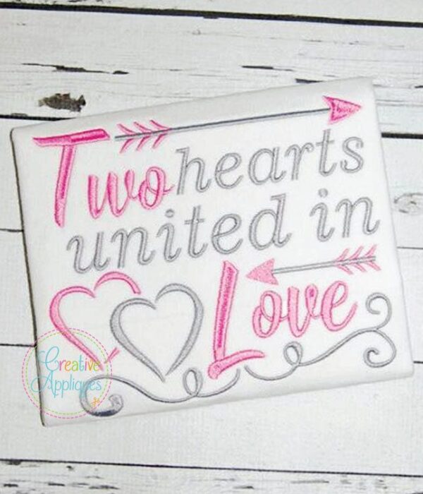 Two Hearts United in Love Embroidery