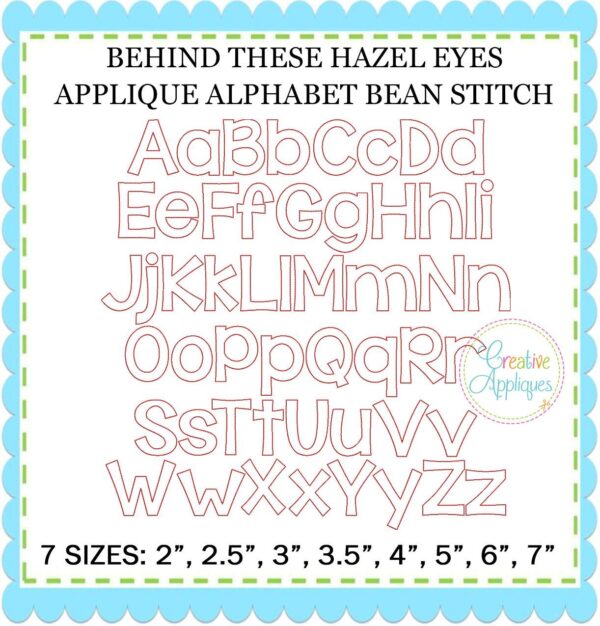 Behind These Hazel Eyes Applique Alphabet Letters 2" to 7" Small, Medium, Jumbo - Image 2