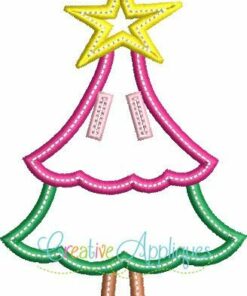 Christmas Tree Banner Charm In the Hoop - Creative Appliques