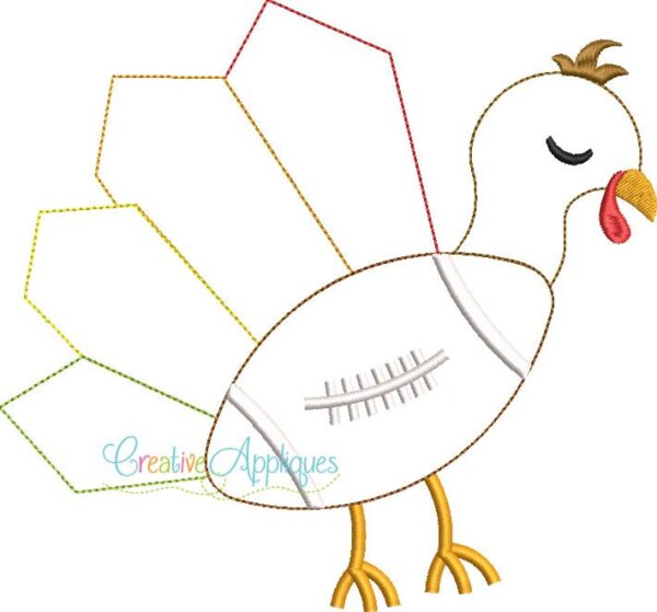 Vintage Football Turkey Applique - Image 2