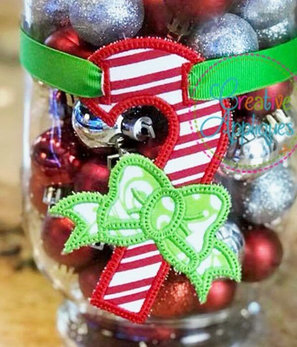 Candy Cane Banner Charm In the Hoop