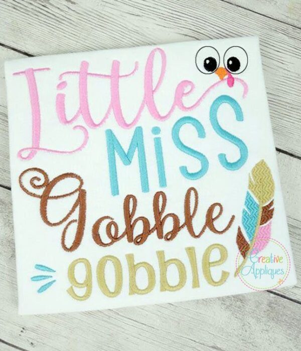 Little Miss Gobble Gobble Embroidery