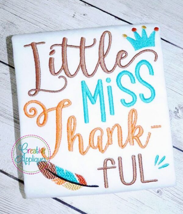 Little Miss Thankful Embroidery