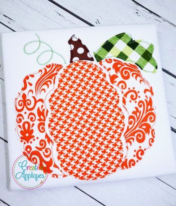 Vintage Bean Stitch Separated Scallop Pumpkin Applique