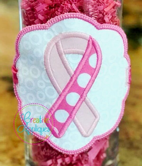 Scallop Circle Awareness Ribbon Banner Charm In the Hoop