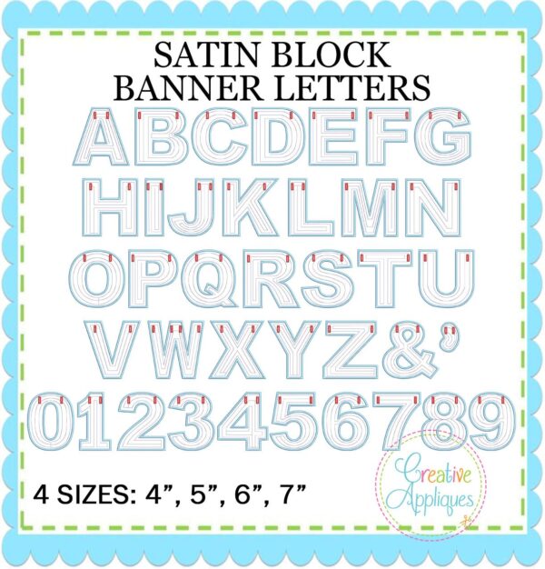 Satin Block Banner Alphabet Letters In The Hoop - Image 4