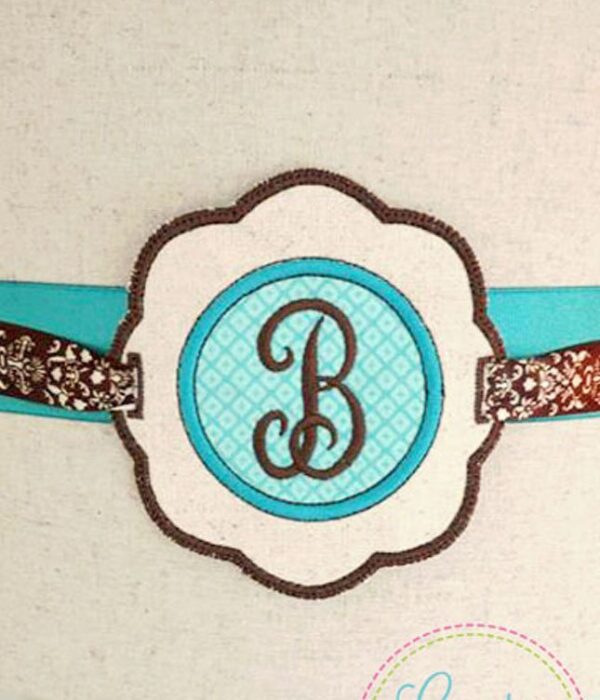 Scallop Monogram Banner Charm In the Hoop