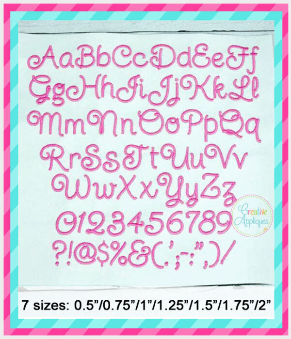 Twinkle Star Embroidery Font Alphabet