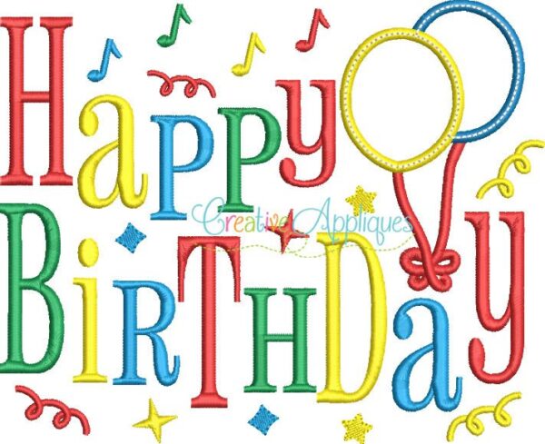 Happy Birthday Applique - Image 2