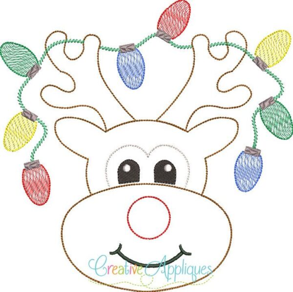 Vintage Stitch Reindeer Applique - Image 2