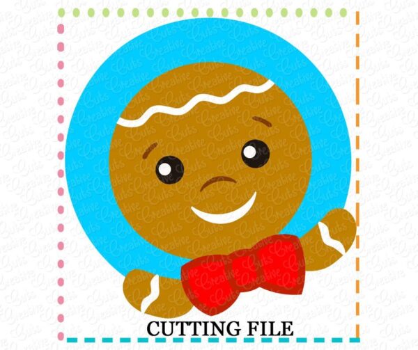 Gingerbread Boy Circle Cutting File SVG DXF EPS