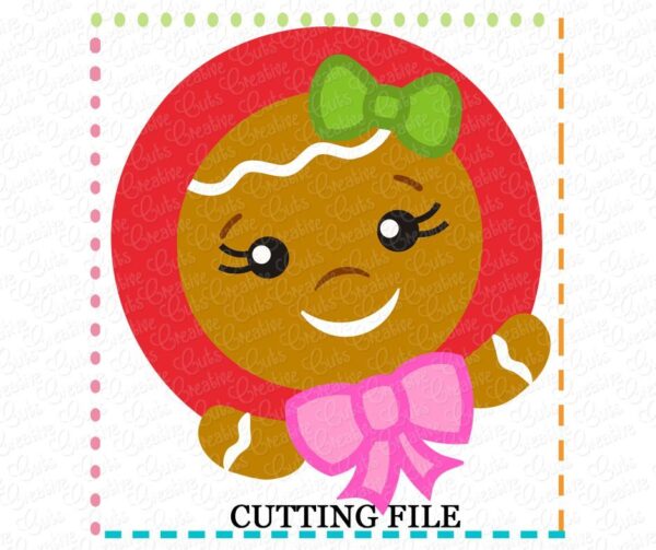 Gingerbread Girl Circle Cutting File SVG DXF EPS