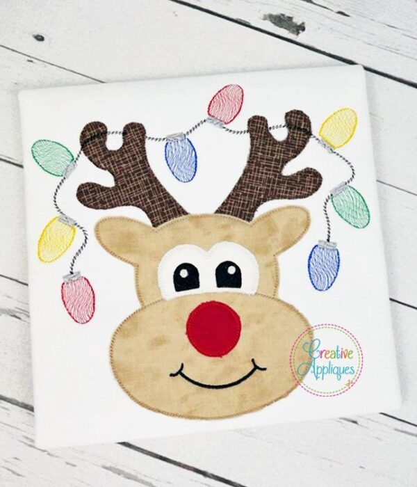 Vintage Stitch Reindeer Applique