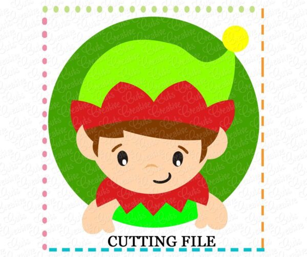 Elf Boy Circle Cutting File SVG DXF EPS