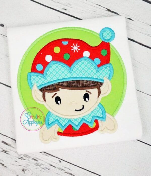 Elf Boy Circle Applique