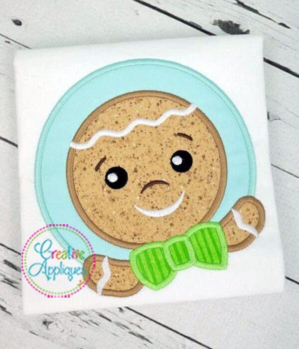 Gingerbread Boy Circle Applique