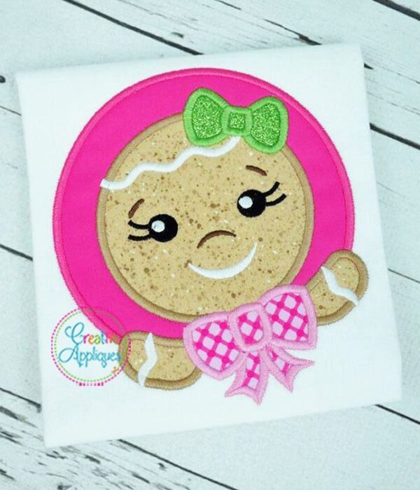 Gingerbread Girl Circle Applique